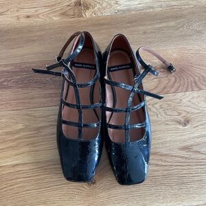 Angel Alarcon Strappy Patent Mary Jane Ballet Flats